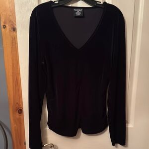 Polo by Ralph Lauren Black Fitted Long Sleeve Blouse